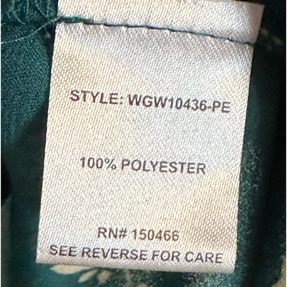 41 Hawthorn Green Floral Cap Sleeves V Neck Blouse Top Large Petite - Picture 4 of 4